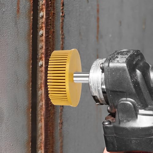 Image of HARFINGTON 5pcs Bristle Disc 2 inch 50 Grit Abrasive Brush Deburring Electric Disc Brush with Quick Change Lock Abrasive Coating Removal Disc for Metal, Green