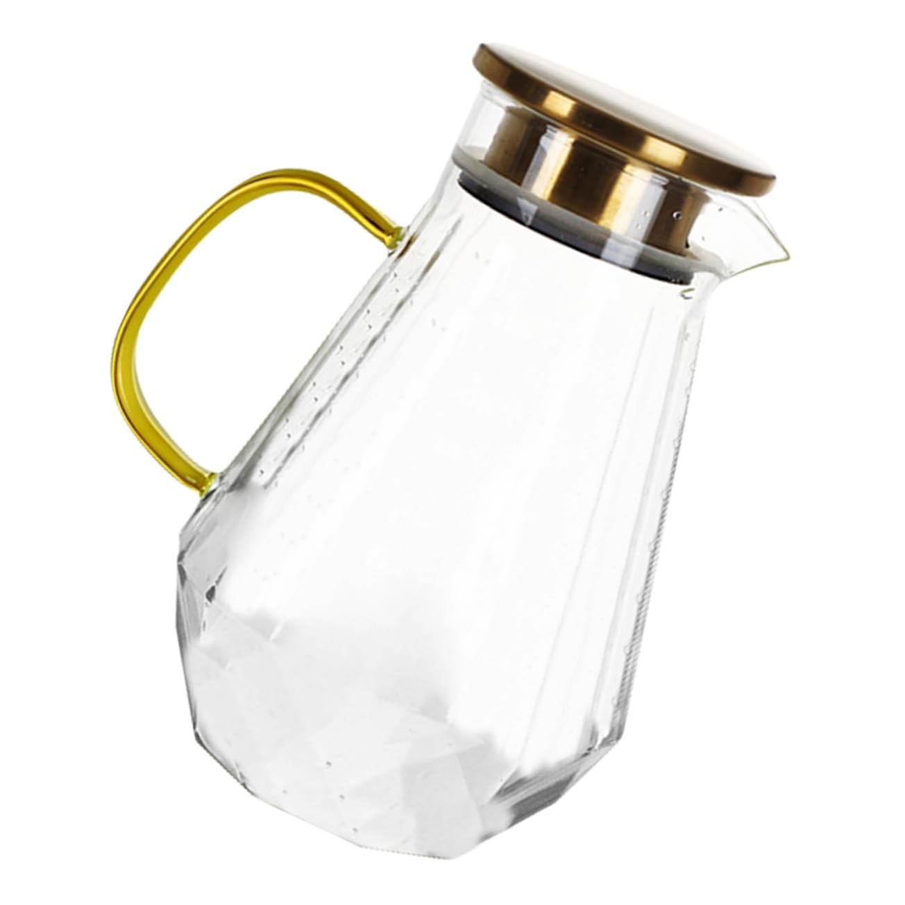 Jarra de Agua Helada 1500ml de Vidrio Borosilicato Tapa | Ligera y Portátil, Resistente al Calor, para Leche y Vino, Adecuado como Obsequio o Uso Diario en Casa