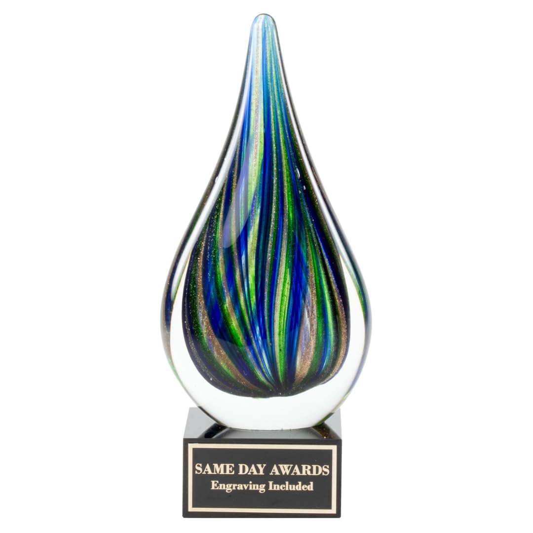 Same Day Awards Hand-Blown Art Glass Award Collection – Elegant Recognition T...