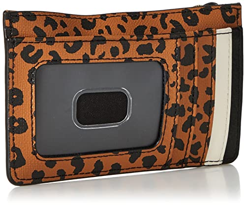 Fossil Women's Logan Faux Leather Wallet Slim Minimalist Zip Card Case With Keychain, Cheetah (Model: Sl6356989) #TOP1