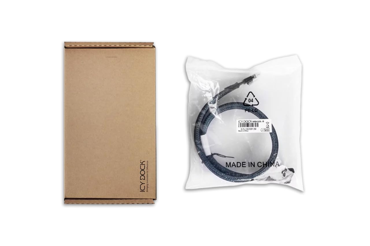 Icy Dock Cable MCIO 8i SFF-TA-1016 a SlimSAS 8i SFF-8654-0,5M - MB410L-B