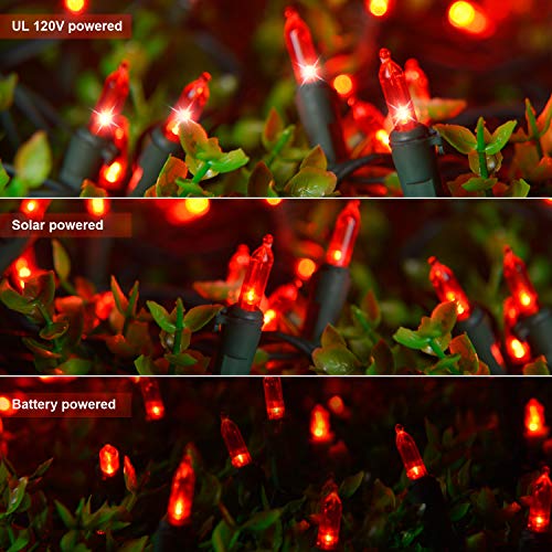 Zerproc Red Christmas Lights, 33Ft 100 Led String Lights, 120V Ul Certified Xmas Tree Lights For Christmas, Halloween, Patio, Holiday, Party, Home, Indoor And Outdoor Decoration #TOP4