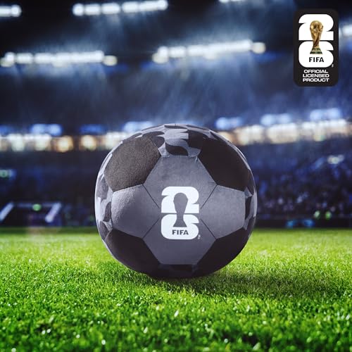 Image of Jazwares FIFA World Cup 2026 9-Inch Black Plush Soccer Ball - Soft, Collectible World Cup Plush Toy - Official FIFA Pattern - Ages 3+