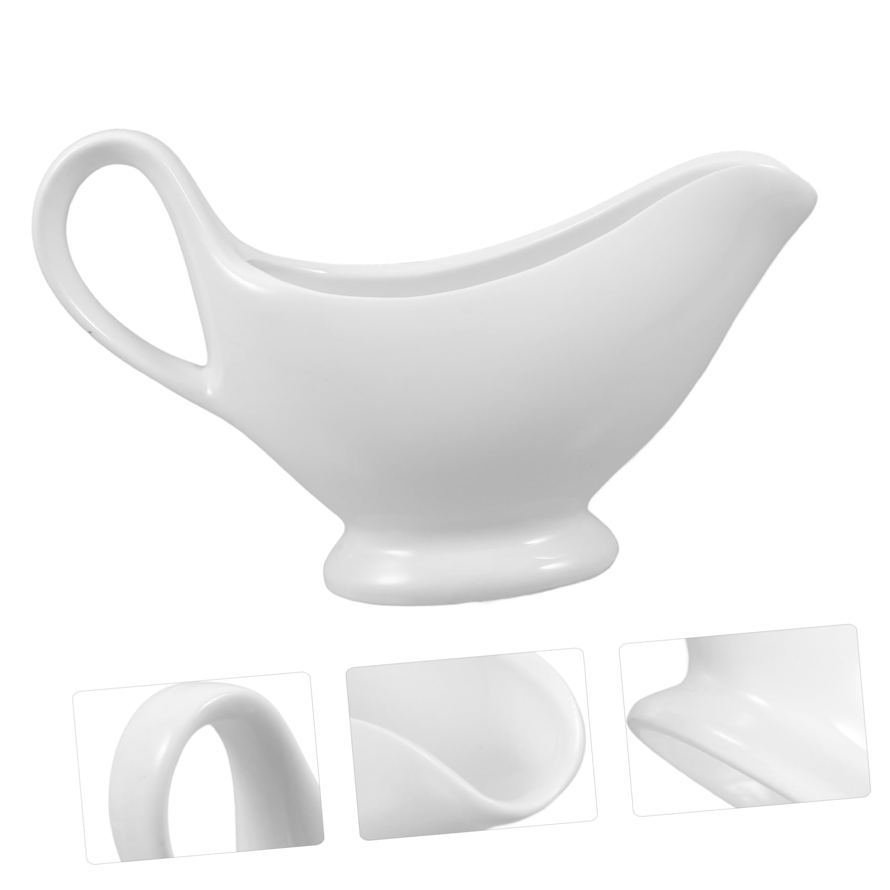 MUCKLILY 2-piece Ceramic Sauce Cup Set Gravy Sauce Boat for Family Restaurant Bbq for Picnics