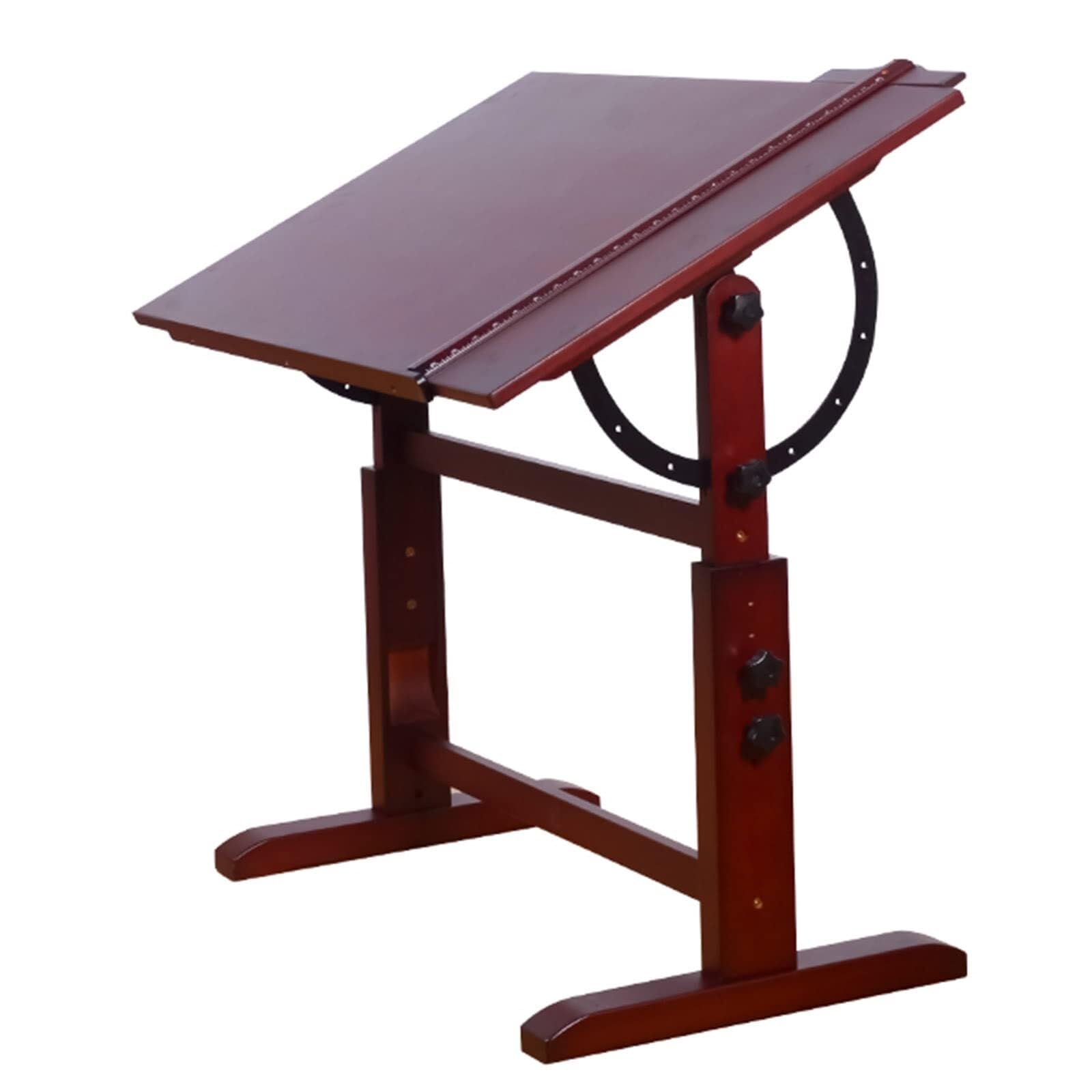 OTQEFTN Drafting Table,Wood Drafting Table, 35.4 X 23.6 Inch Extra Large Painting Table, Adjustable Desktop Angle and Height, with Measuring Ruler, for Artwork, Graphic