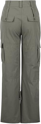 Miniatura 4 de XUNRYAN Pantalones cargo para mujer, pantalones de paracaídas de cintura baja, holgados, para senderismo, correr, con bolsillo, pierna ancha, ropa