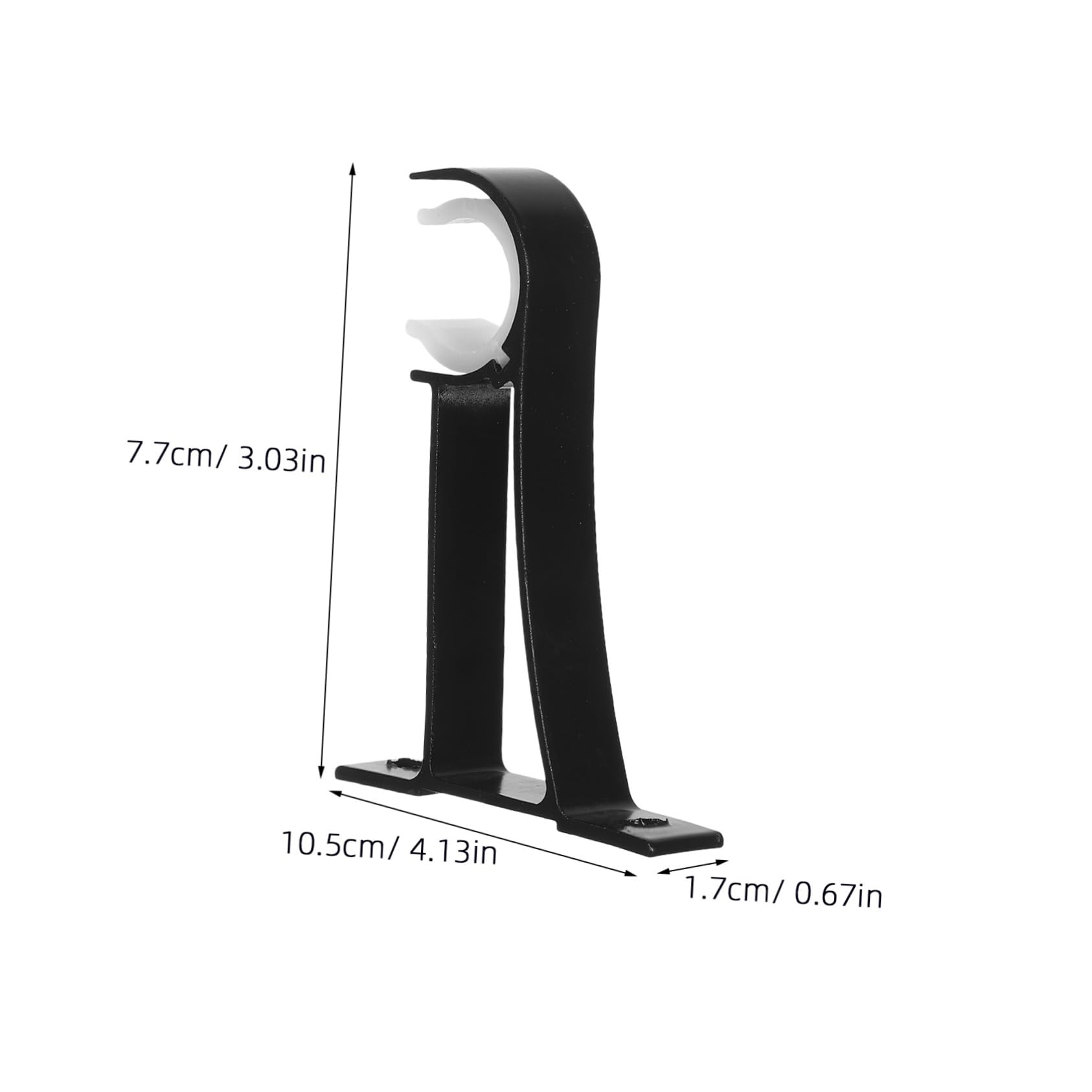 Ciieeo 4 Sets Curtain Rod Bracket Aluminum Alloy Curtain Rod Holders Single Decorative Hooks Hanger Fit for Drapes with Screw and Expansion Tubes