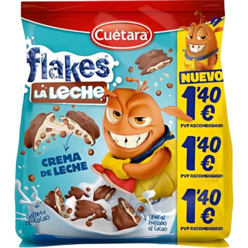 Cereales de Chocolate Rellenos de Crema de Leche | Flakes Crujientes de Cacao | Formato Individual 120 g | Ideal para Colegio y Meriendas | Pack de 7 Unidades