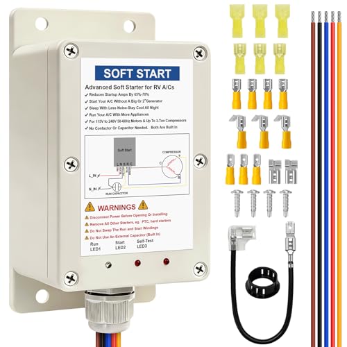 Soft Start for RV Air Conditioner, 110V AC Soft Start Kit, Waterproof Design, R-410A Refrigerant Compatible, Split System Soft Start Unit for Motorhome HVAC System,Trailer and Camper