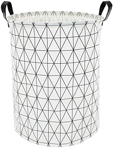 ASKETAM Canvas Fabric Collapsible Kids Baby Laundry Basket Children Nursery Bedroom Dirty Clothes Hamper Storage Bin Toy Organizer (Geometric rhombus)