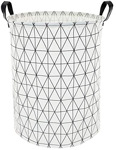 Image of ASKETAM Fabric Laundry Basket Canvas Laundry Hamper for Dirty Clothes Toy Organizer Kid Nursery Room Decor Basket (Geometric rhombus)