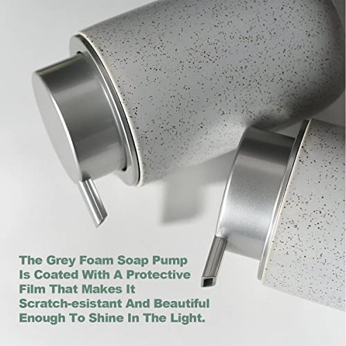 Girlufo SLIVER PUMP Gray Foaming Soap Dispenser,Kitchen Soap Dispenser With Plastic Silver Soap Pump,Ceramic Foam Soap Dispenser For Bathroom,12Oz Refillable Soap Dispenser thumb #7