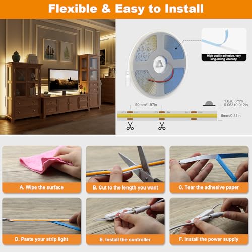 Tira de LED COB PAUTIX 10 m, Compatible Alexa/Google miniatura 5