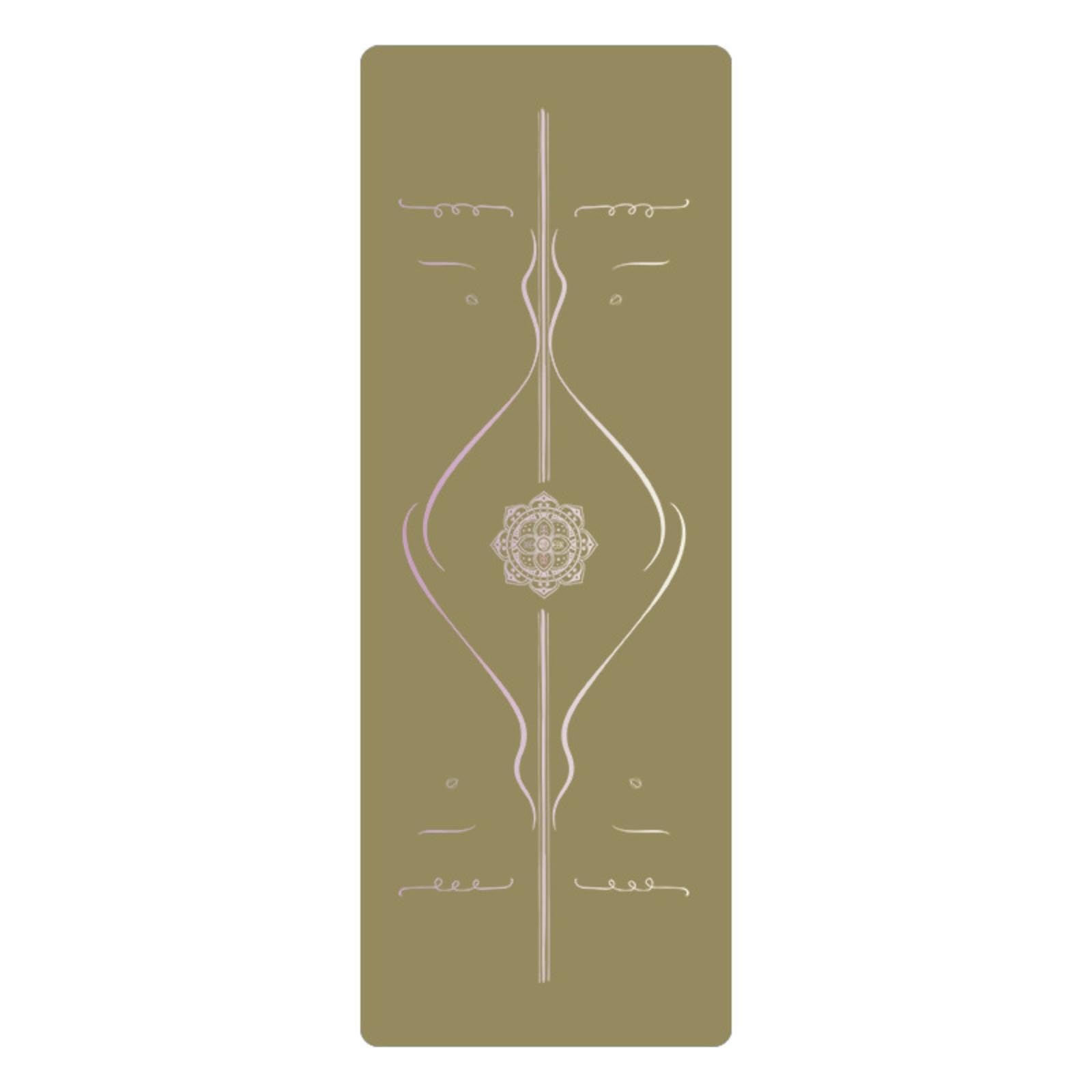 Exercise Mat Non-Slip Exercise Mat with Rubber Base Sweat-Absorbing for Yogis, Dancers, Home Gym Khaki Yellow-picture-19