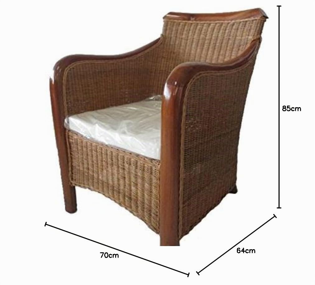 Poltrona Vimini Rattan Midollino Naturale per Esterno 64x70x85H cm | Giardino, Salotto