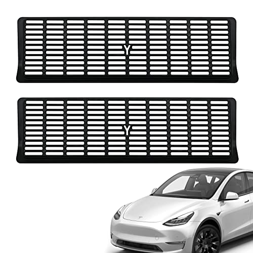 Lot de 2 housses de grille d'aération de voiture pour Tesla Model Y 2021/2022 - Grille de ventilation arrière sous le siège Cover