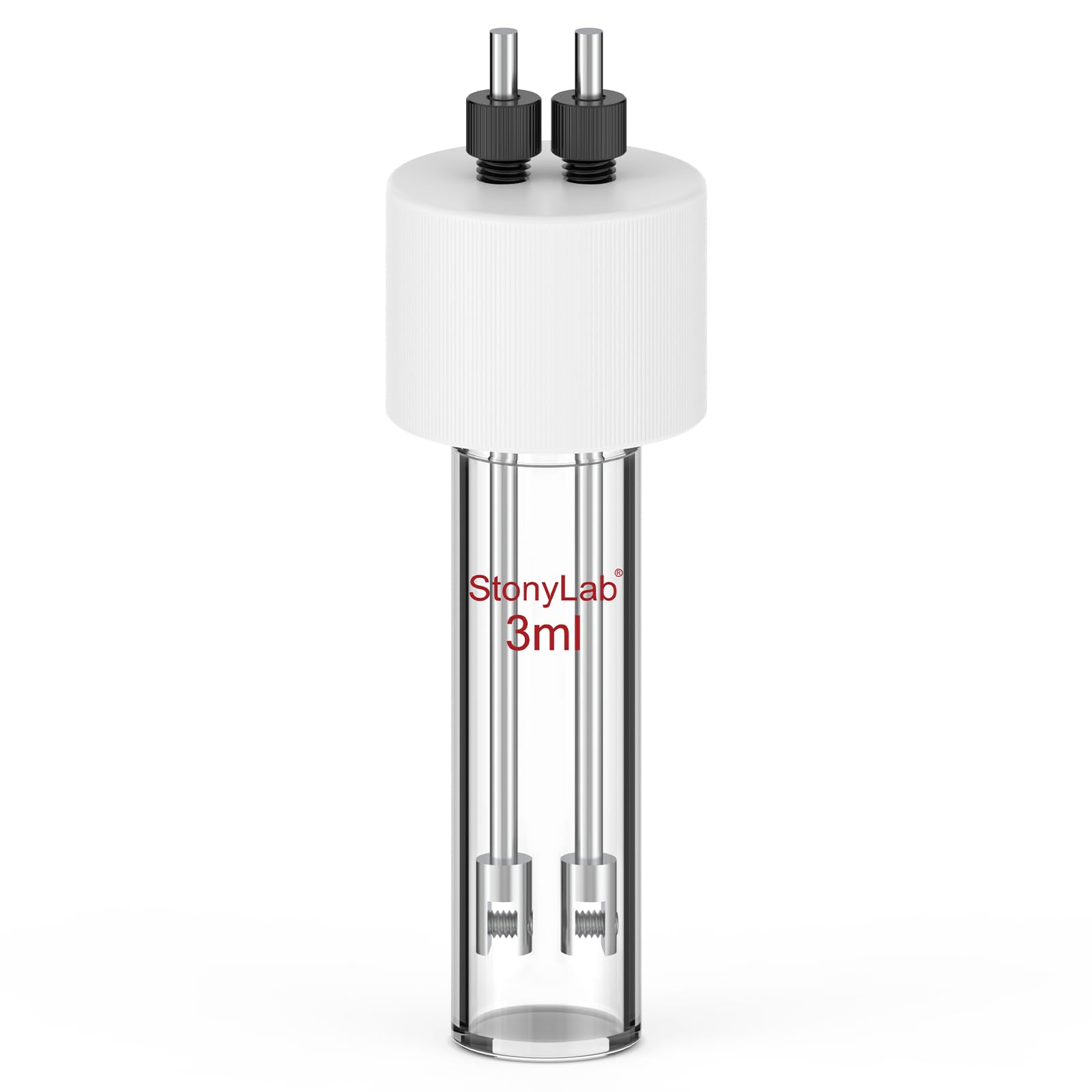 stonylab Célula Electrolítica de Tubo Sellado, 3-5 ml Fondo Plano con Cuello Único, para Experimentos Electroquímicos de Pequeño Volumen