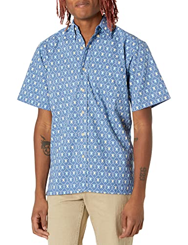 Reyn Spooner Men's Spooner Kloth Classic Fit Hawaiian Shirt Shirt, Royal Honu - True Navy, XS