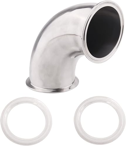 Miniatura 13 de DERNORD 2 "tubo OD sanitario codo de virola de 90 grados de montaje de tubería con 2 juntas de silicona SUS304 Tri Clamp 2 pulgadas