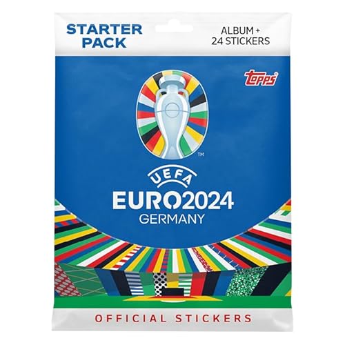 Topps Collezione Ufficiale Euro 2024 Stickers - Starter Pack - Starter Pack Contiene 24 Figurine Euro 2024 Più Un Album Di 88 Pagine.