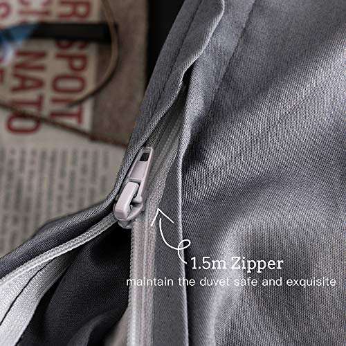 Image of ZonLi Duvet Cover for Weighted Blanket (Light Grey, 60'' x 80''), Breathable Soft Duvet Cover Queen Size Removable Cooling Comforter Cover for All Season