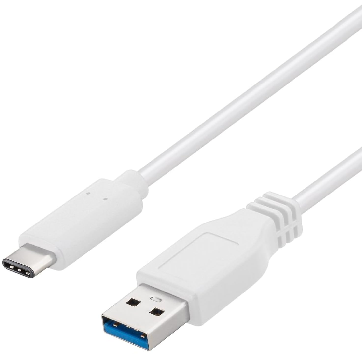 Premium Cord USB-C to USB 3.0 Connection Cable 0.5 m, up to 5 Gbit/s, USB 3.0/3.1 SuperSpeed Data Cable, USB 3.1 Type C Male to A Male, 3x Shielded, Colour: White, Length 0.5 m