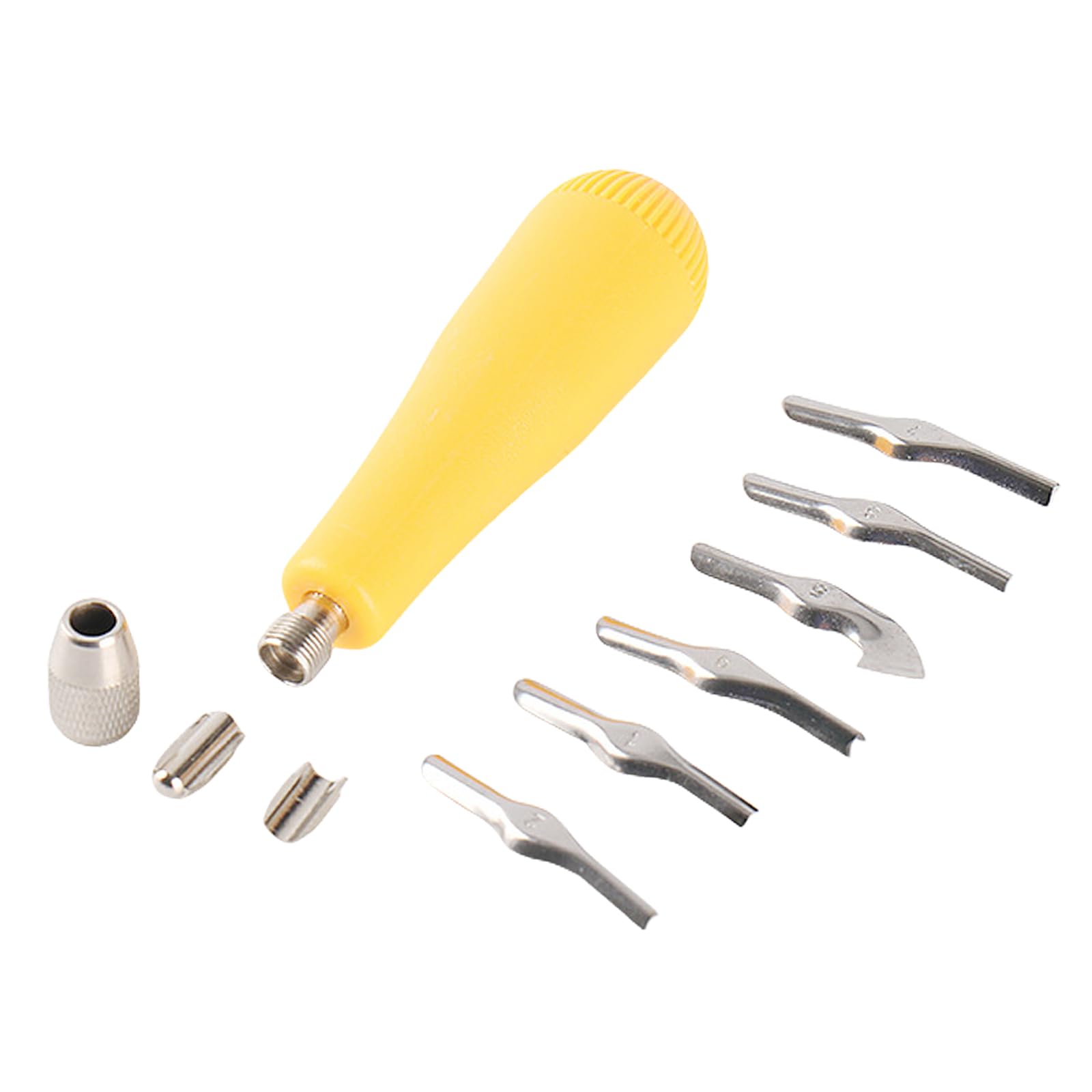 Zorescoleo Yellow Craft Linoleum Cutter With 6 Size Cutting Head Assorted Lino Cutter Carving Tool For Block Printing And Craft Project