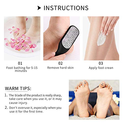 Hornhauthobel-Warxin-Hornhautentferner-Entferner-Harte-Haut-Dicker-Kallus-and-Hhneraugen-EntfernenEdelstahl-Fufeile-Hornhautfeile-Hilfsmittel-fr-Fussfeile-Doppelseitiges2-Stck