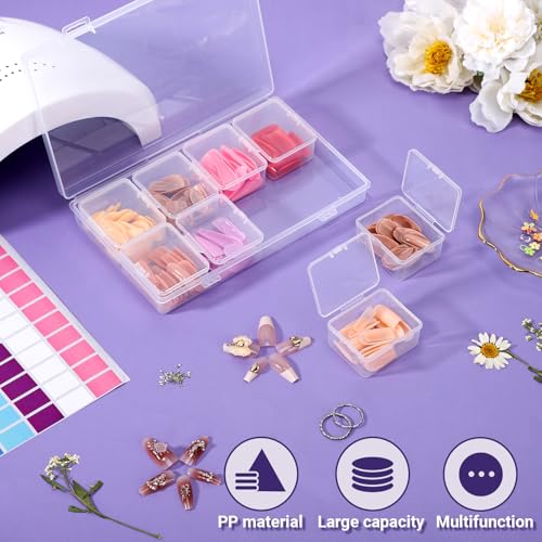 Image of Cosics Bead Organizers and Storage, Clear Plastic Bead Storage Containers with 8 Mini Storage Case for Small Projects, DIY Craft Jewelry, Stickers, False Nails, Screws, Seeds