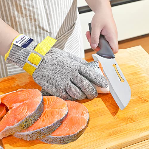 Dowellife Comfortable Level 9 Cut Resistant Glove Food Grade, Stainless Steel Mesh Metal Glove Knife Cutting For Butcher Meat Cutting Oyster Shucking Mandoline Chef Slicing Fish Fillet (Medium) #TOP4