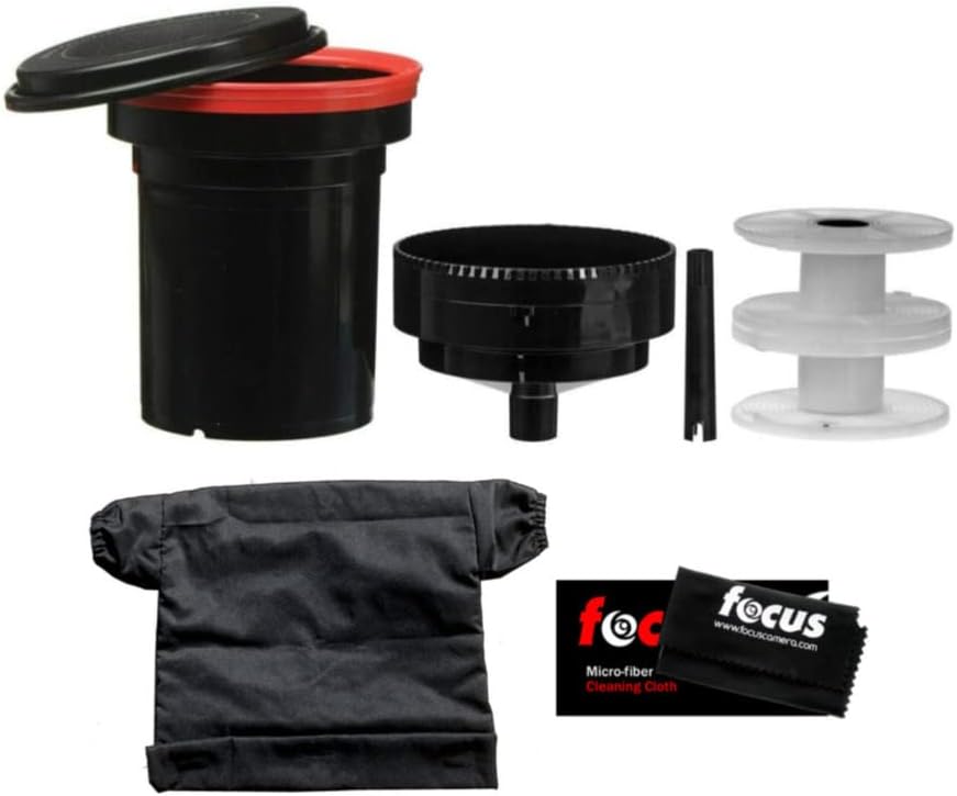 Paterson Universal Developing Tank and Two Reels with DarkRoom Bag Bundle (4x35mm or 2x120mm Film Rolls) (3 Items)