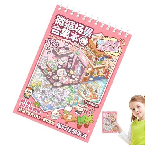House Scene Stickers, Reusable Miniature Scene Stickers, 3D Visual Effect Decals Customizing PET+...