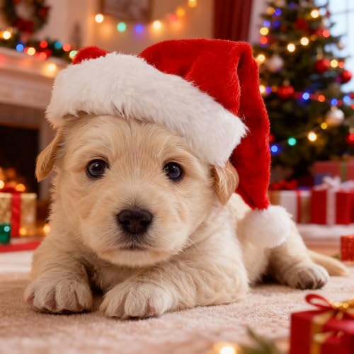 Sombrero de Santa para perros y gatos navideño miniatura 2