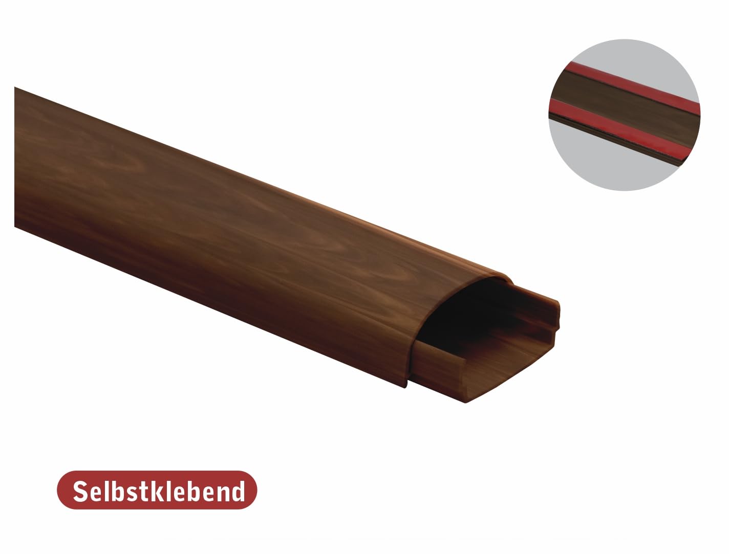 10m KOMIB Kabelführung - Kabelkanal/Selbstklebend/Fertig für die Montage / 3 Farben/Verschiedene Größen/je Stange 1 Meter / 10 Stück (Braun (Holz Design), 40 x 20 mm)