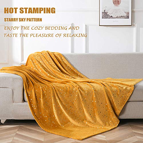 Nanpiper Blanket Fluffy Ultra Soft Fleece Starry Foil Blanket All Season Microfiber For Bed/Girls/Women(Twin Size 65"X80",Ginger) #TOP6
