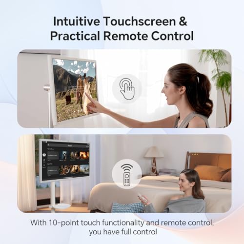 Image of KTC 27 inch MEGAPAD 1080p Portable TV Touchscreen Monitor, EDLA-Certified Android 14 8G RAM +128G Storage Octa-core CPU Qualcomm Remote Control 9500mAh Battery Full Swivel Rotation Camera