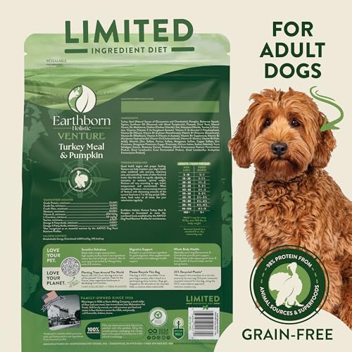 Earthborn Holistic Venture Turkey Meal & Pumpkin Limited Ingredient Diet Grain Free Dog Food (4 Pounds) - Thumbnail 3