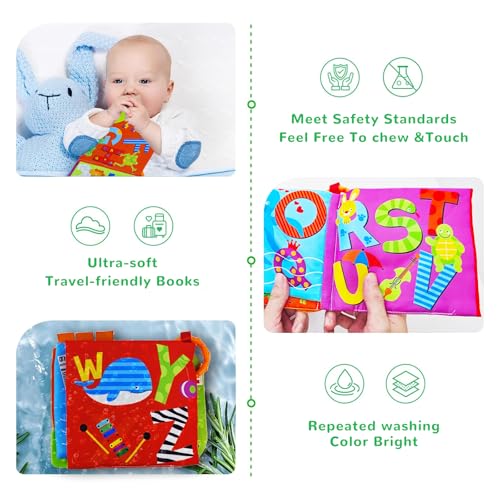 Image of ABC Book,Baby Soft Books Toys, Feel Crinkle Cloth Book for Infant Baby 0-3-6-12 Months