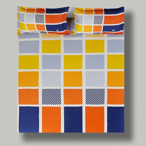 Image of United Colors of Benetton Rainbow Cotton Super King Bedsheet Set (274 x 274 cm) Rainbow