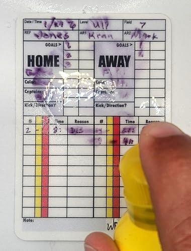 WRITEonCARDS Rewriteable Referee Cards for Soccer, 4 Card Set: Red/Yellow, Penalty Kicks, Game Record Plus (AR) Card - Thumbnail 7