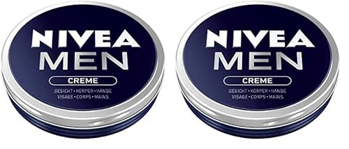 NIVEA MEN pflegende Hautcreme für intensive Feuchtigkeit,Hautpflege für Männer ideal für Körper, Gesicht und Hände, leichte Formel mit Vitamin E, NIVEA MEN Creme (75 ml) (Packung mit 2)