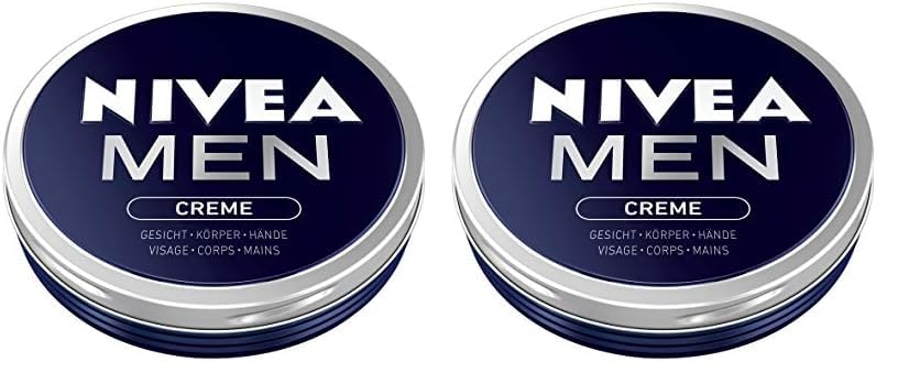 NIVEA MEN pflegende Hautcreme für intensive Feuchtigkeit,Hautpflege für Männer ideal für Körper, Gesicht und Hände, leichte Formel mit Vitamin E, NIVEA MEN Creme (75 ml) (Packung mit 2)