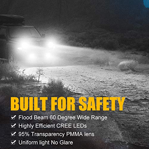 4.5” Round Work LED Light, 42W Fog Offroad Off Road Lights Driving Lamp Waterproof for Hunting Pickup UTV Truck Car Boat SUV Boat 4WD ATV 12V 24V 4x4 Tractor Motorcycle