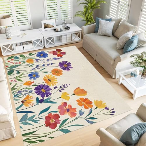 Tapis de salon moderne abstrait grand tapis doux chambre - 2