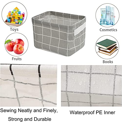 JEOPKO 4 Packs Fabric Storage Basket Organizer with Handles, Foldable Waterproof, Small Baskets and Household Square Mini Box, box - Image 3