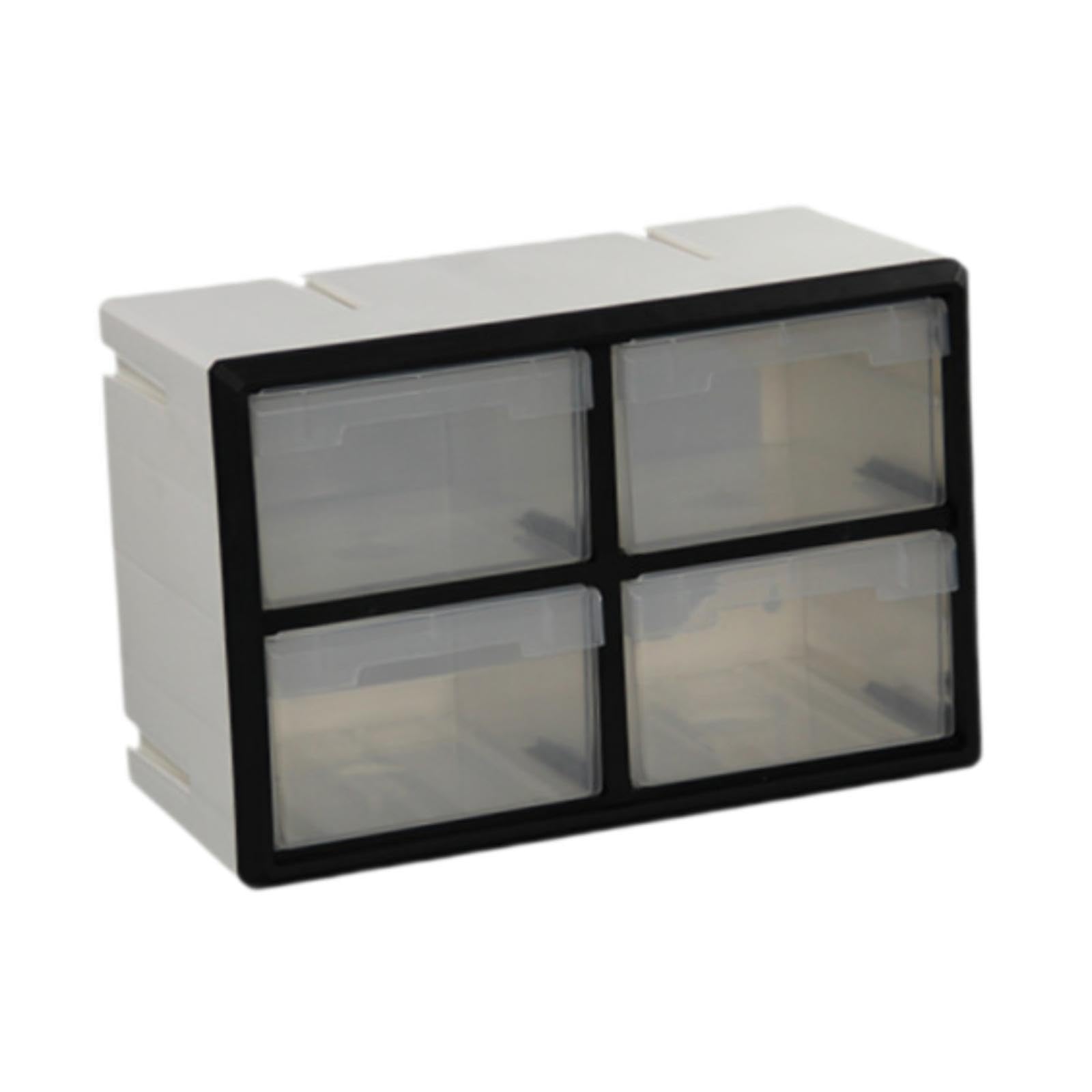 Cassetta degli attrezzi per garage, contenitore per riporre viti, bulloni, piccoli accessori e articoli per la casa, che consente di risparmiare, Bianco, 4 cassetti