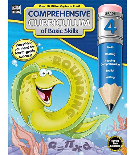 Comprehensive Curriculum of Basic Skills Fourth Grade Workbook—State Standards Lesson Plan and Activity Book for Math, Reading Comprehension, Writing (544 pgs)