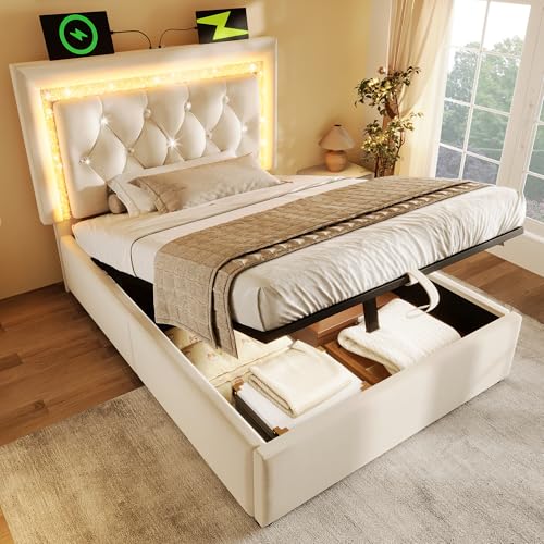 MURUL Cama tapizada de terciopelo para cama
