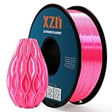XZN Silk PLA Filament 1.75mm Magenta, Shiny Silk Pink 3D Printer Filament 1kg (2.2lbs), Reduced Stringing, Dimensional Accuracy +/-0.02mm, Enhanced Toughness, Neatly Wound, Vacuum Packed, DIY Décor