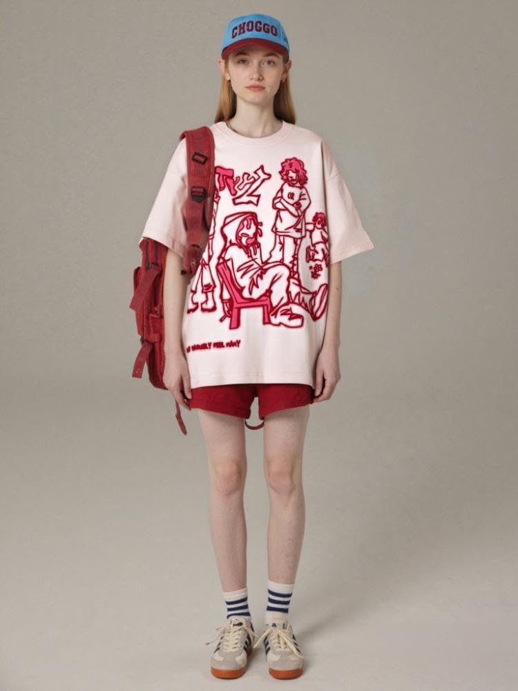 Oversized Graphic Tees for Women Y2k Men Streetwear Harajuku T-Shirts Vintage Tees - Image 7